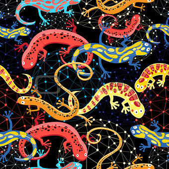 Graphic pattern Beautiful salamander