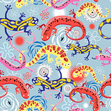 Graphic pattern beautiful salamanders