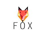 Graphic portrait of fox icon