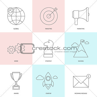 Start up outline icons