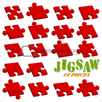 collection of puzzle parts