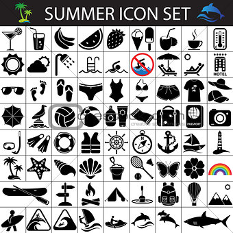 summer icon set