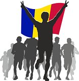 Athlete with the Andorra flag