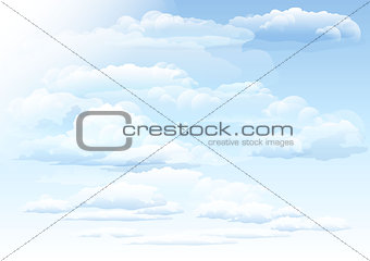 White clouds sky background