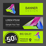 vector abstract bright business card banner design templates