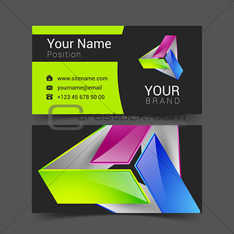 vector abstract bright business card banner design templates