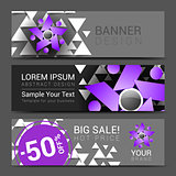 horizontal banners for your business people logo gray, black purple