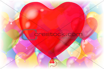 Valentine Background with Balloons