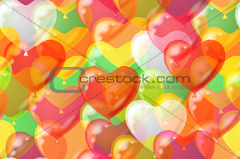 Balloons Hearts Seamless Background