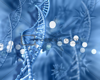 3D Medical background with DNA strands