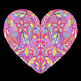colorful heart on black background