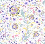 floral seamless pattern on white background.