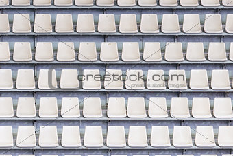 Empty tribune of the soccer stadium.
