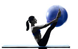 woman pilates ball exercises fitness isolated