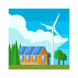 House With Wind Turbine