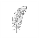 Vaned Feather Zentangle For Coloring