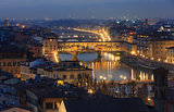 Evening Florence top view (Italy).