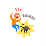 Aracnophobia Vector Illustration