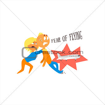 Fear Of Flying Vector Illustration