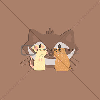 Hamster, Mous And Cats Head Image