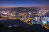 Mountain landscape at sunset time in downtown of Ma on shan,Hongkong