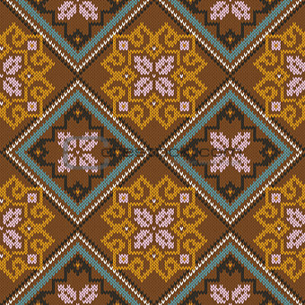 Knitted Seamless Pattern mainly in brown hues