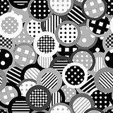 Black and white background with circles