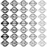 Set of rock and roll rubber stamps
