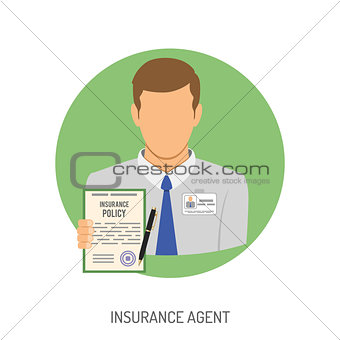 Insurance Agent Flat Icon