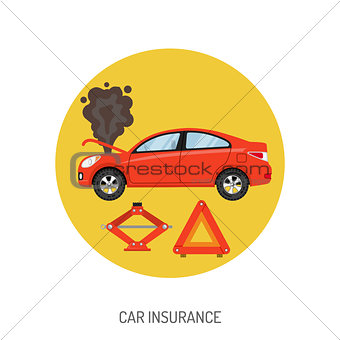 Car Insurance Flat Icon