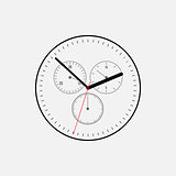 Vector clock illustration on a white background.