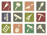Building equipment icons set