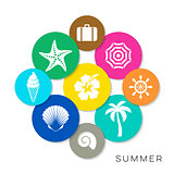 Modern colorful vector summer icons