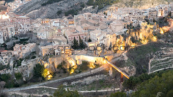 Top view of Cuenca at dusk