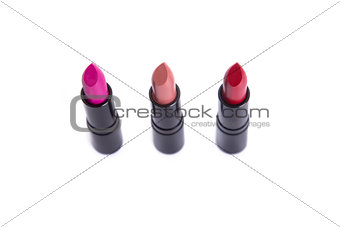 Top view of trendy lipsticks 