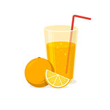 Glass of orange juice.