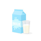Milk pack and glass.