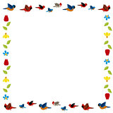 bird and flowers frame