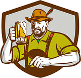 Oktoberfest Bavarian Beer Drinker Shield Retro