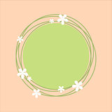 Spring theme circlular frame with floral design