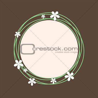 Spring theme circlular frame with floral design 