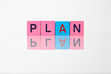 Plan - an inscription from children's blocks