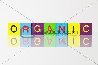 Organic - an inscription from children's  blocks