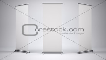 Roll up banners with paper canvas texture