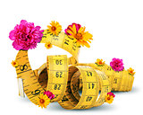 Measuring tape with flowers