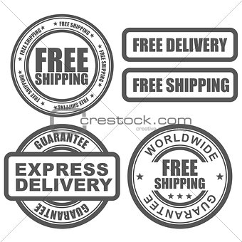 Express delivery and free worldwide shipping stamps