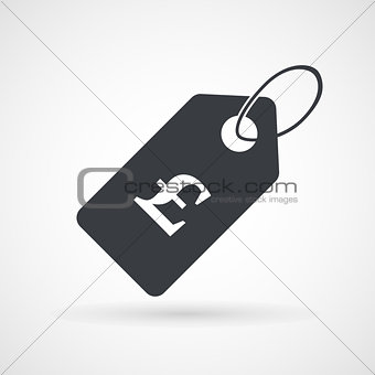 Icon of price tag with pound sterling sign