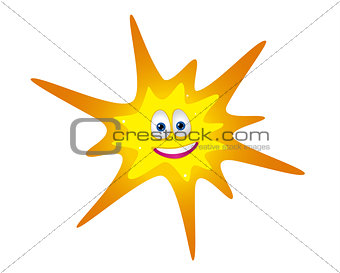 Happy looking sunshine with smiled face