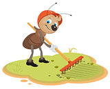 Ant Gardener with rake