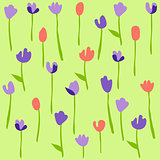 Seamless floral pattern with tulips